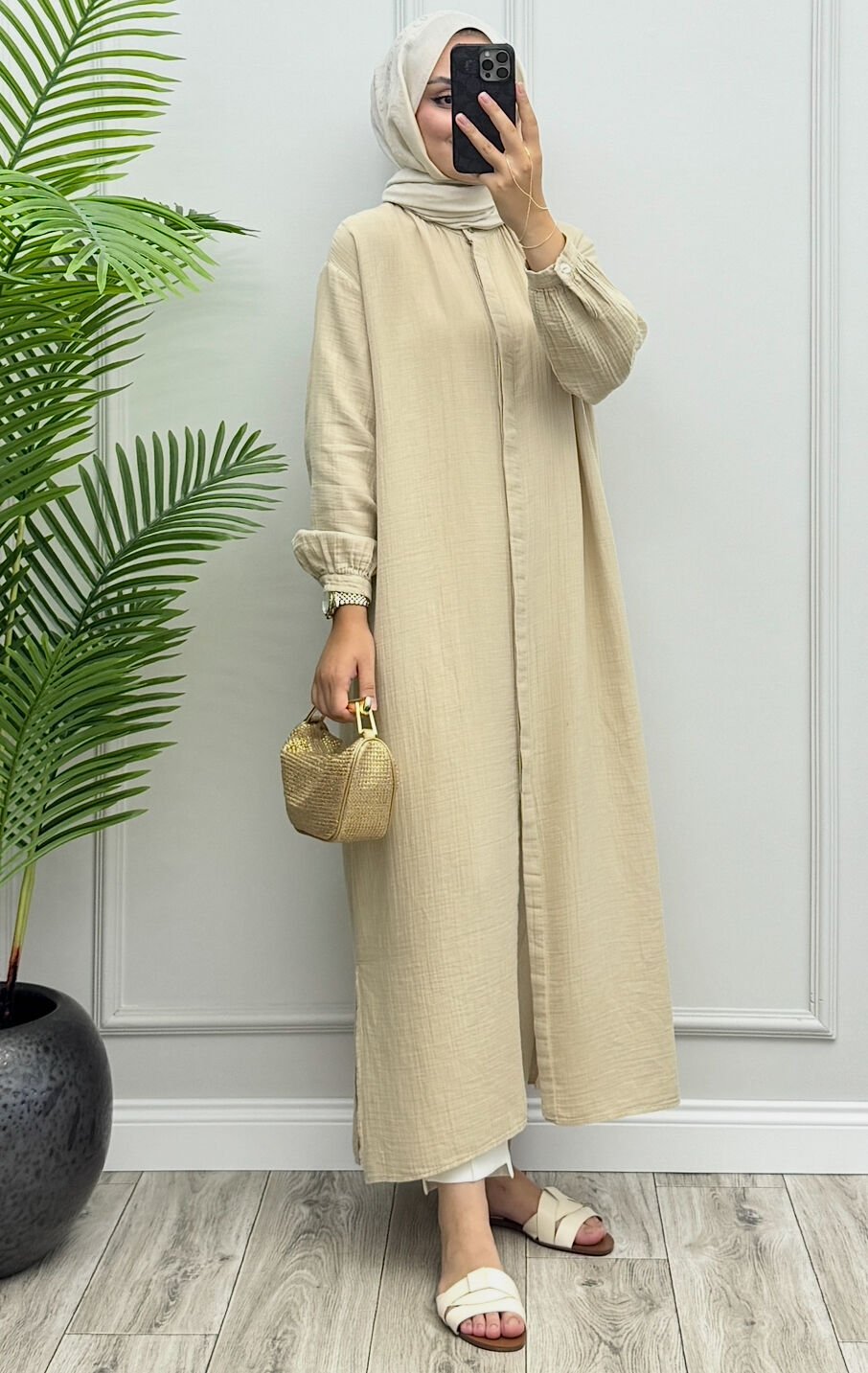 Datça Müslin Gömlek Bej