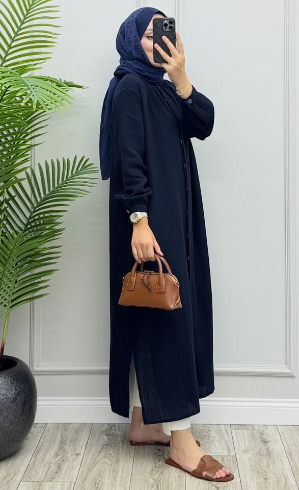 Datça Müslin Gömlek Lacivert