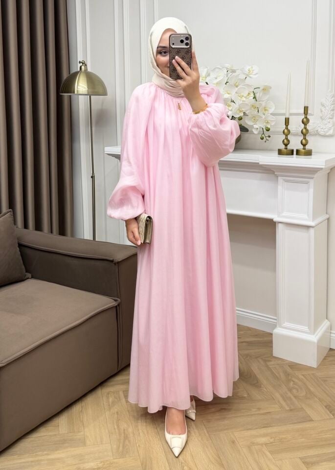Rosali Vual Elbise Pembe