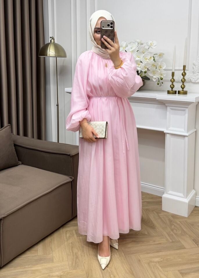 Rosali Vual Elbise Pembe