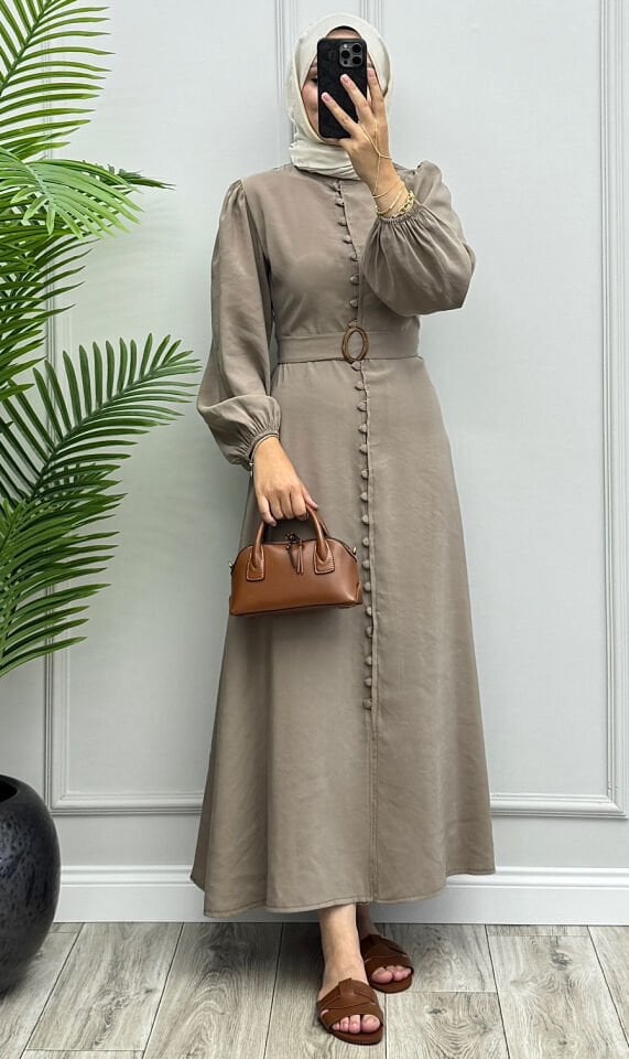 Bellina Tensel Elbise Vizon