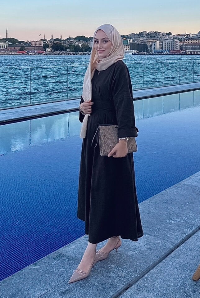 Sara Keten Elbise Kahverengi