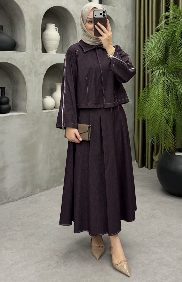 Sole Etekli Takım Mürdüm