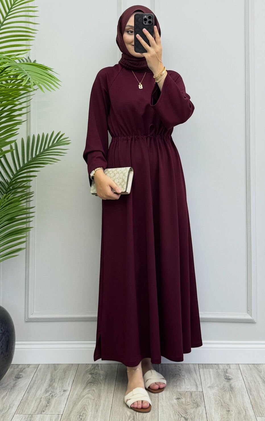 Safir Oysho Elbise Bordo