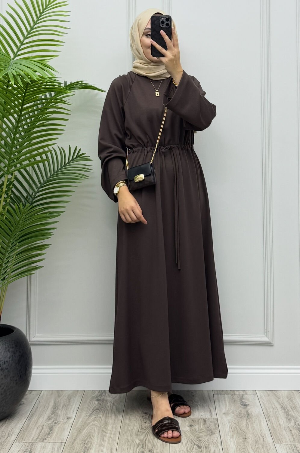 Safir Oysho Elbise Acı Kahve