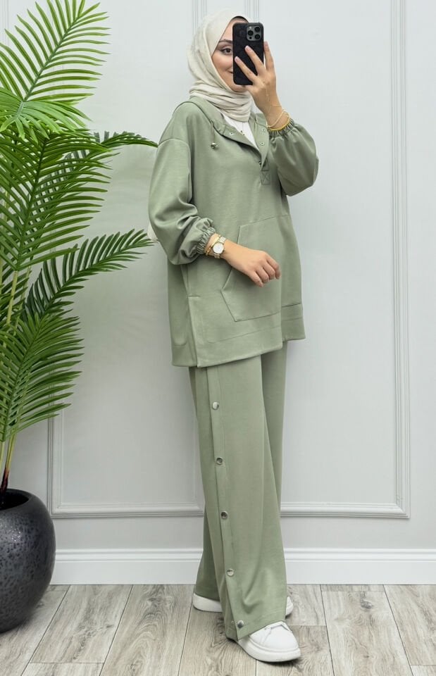 Lora Çıtçıtlı Oysho Takım Mint