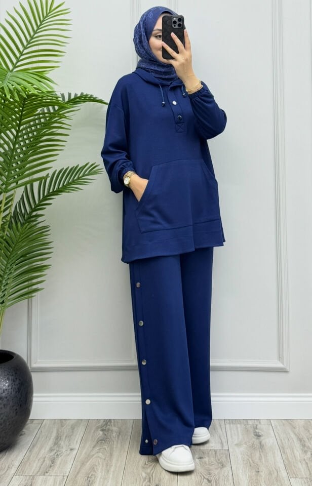 Lora Çıtçıtlı Oysho Takım Lacivert