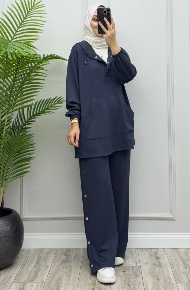 Lora Çıtçıtlı Oysho Takım Antrasit