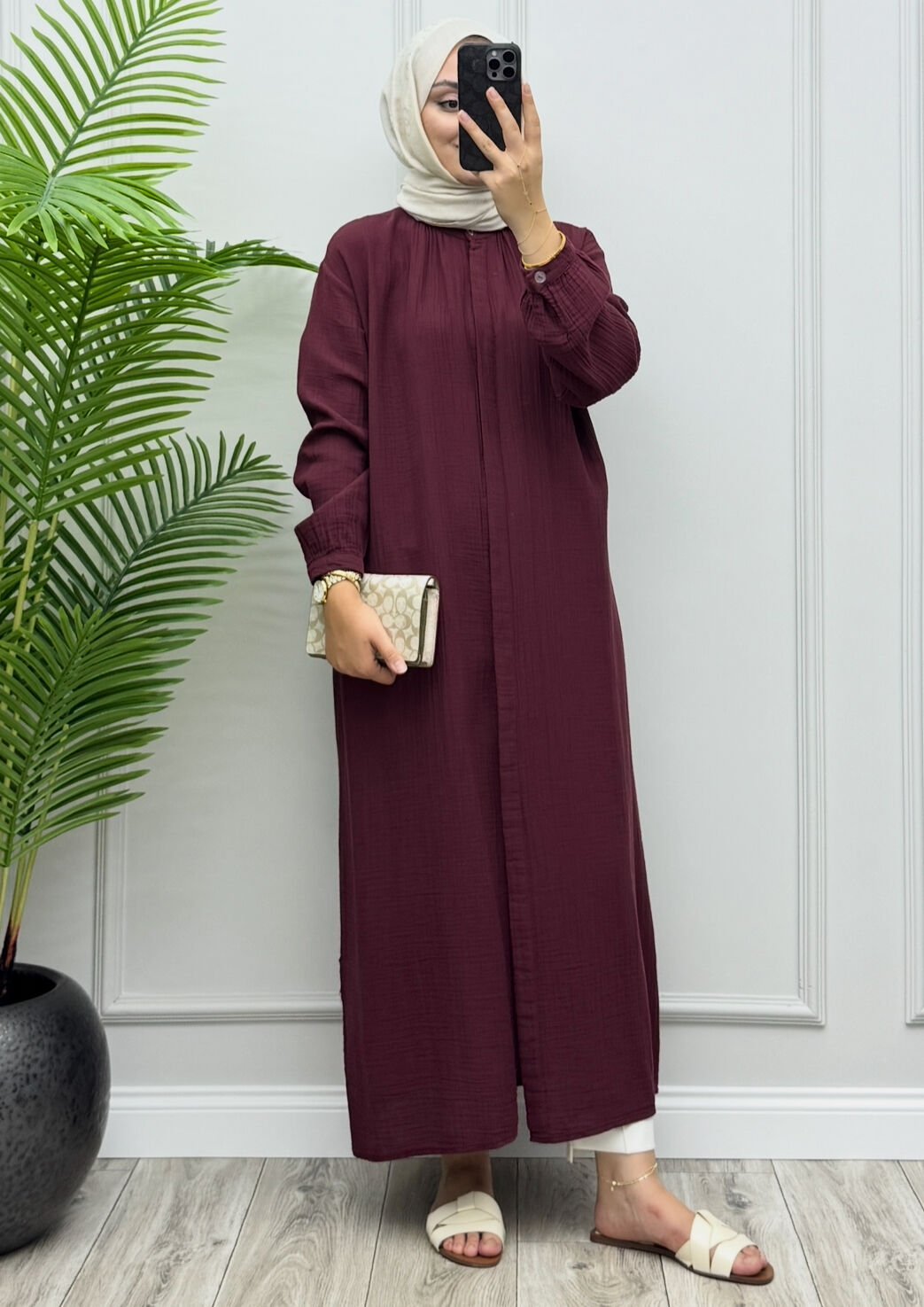 Datça Müslin Gömlek Bordo