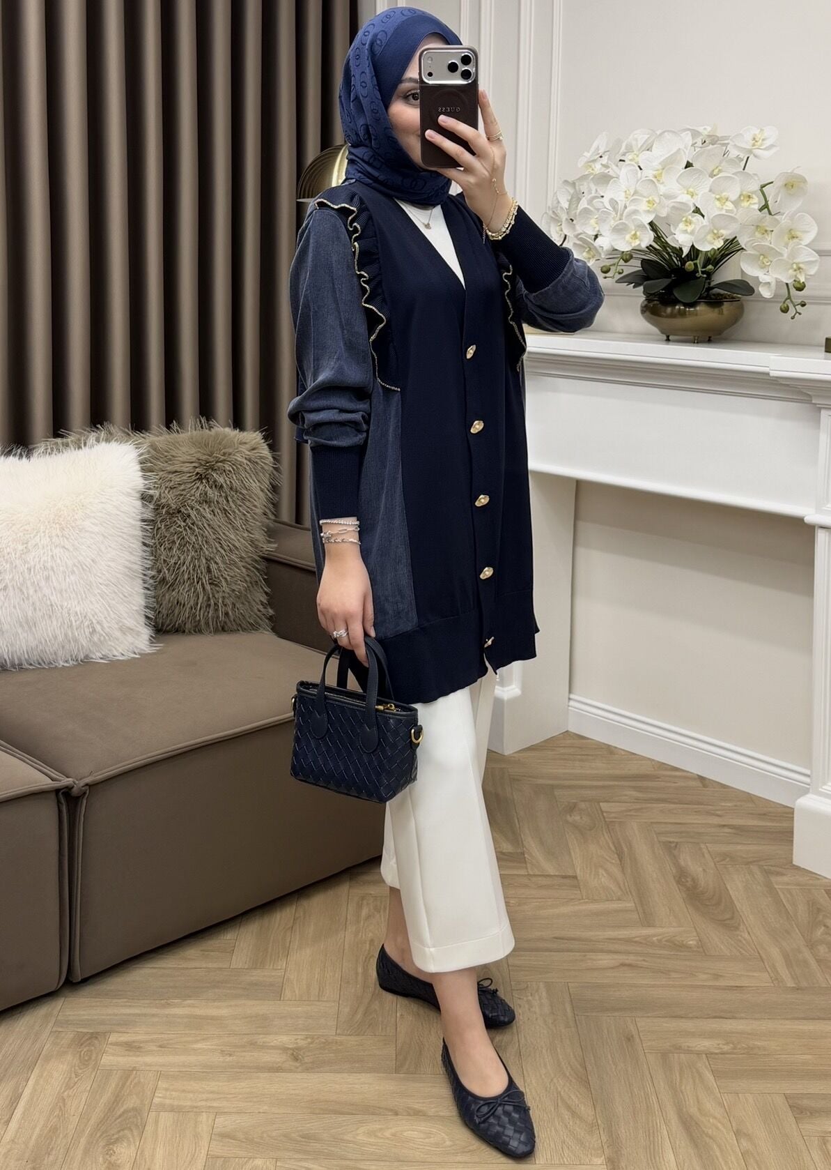 Lizge Cupra Merserize Hırka Lacivert