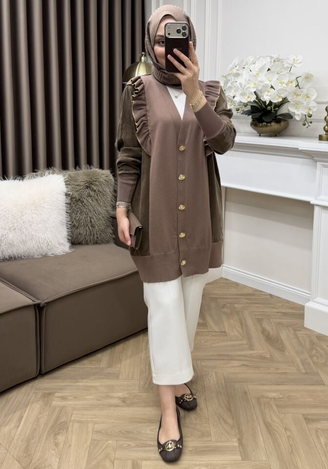 Lizge Cupra Merserize Hırka Vizon