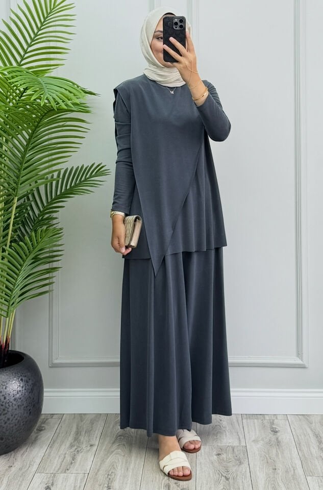 Eliza Asimetrik Oysho Takım Antrasit