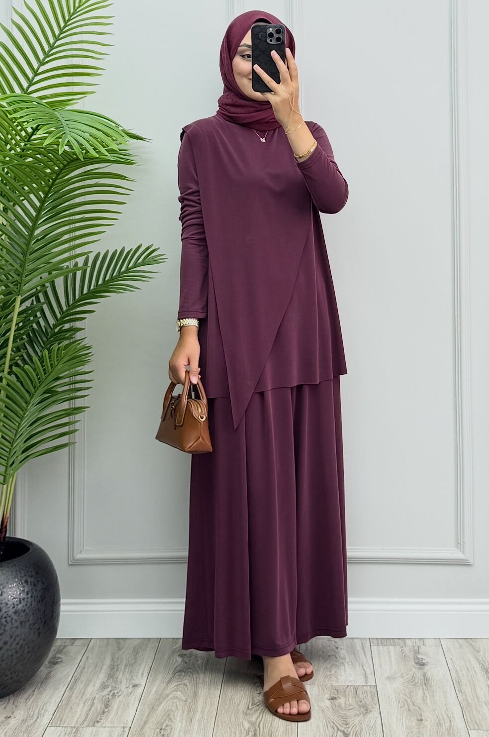 Eliza Asimetrik Oysho Takım Bordo