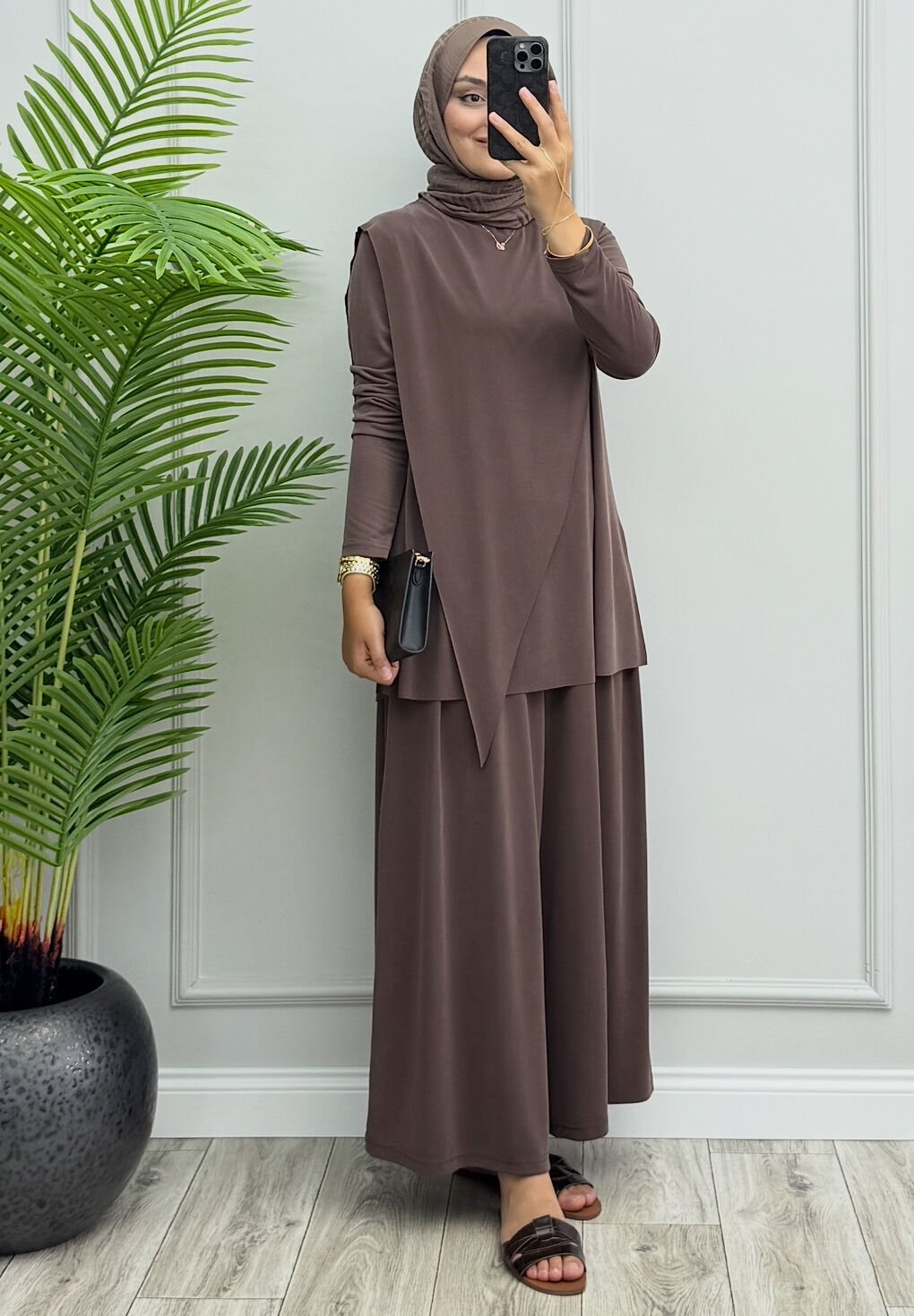 Eliza Asimetrik Oysho Takım Kahve