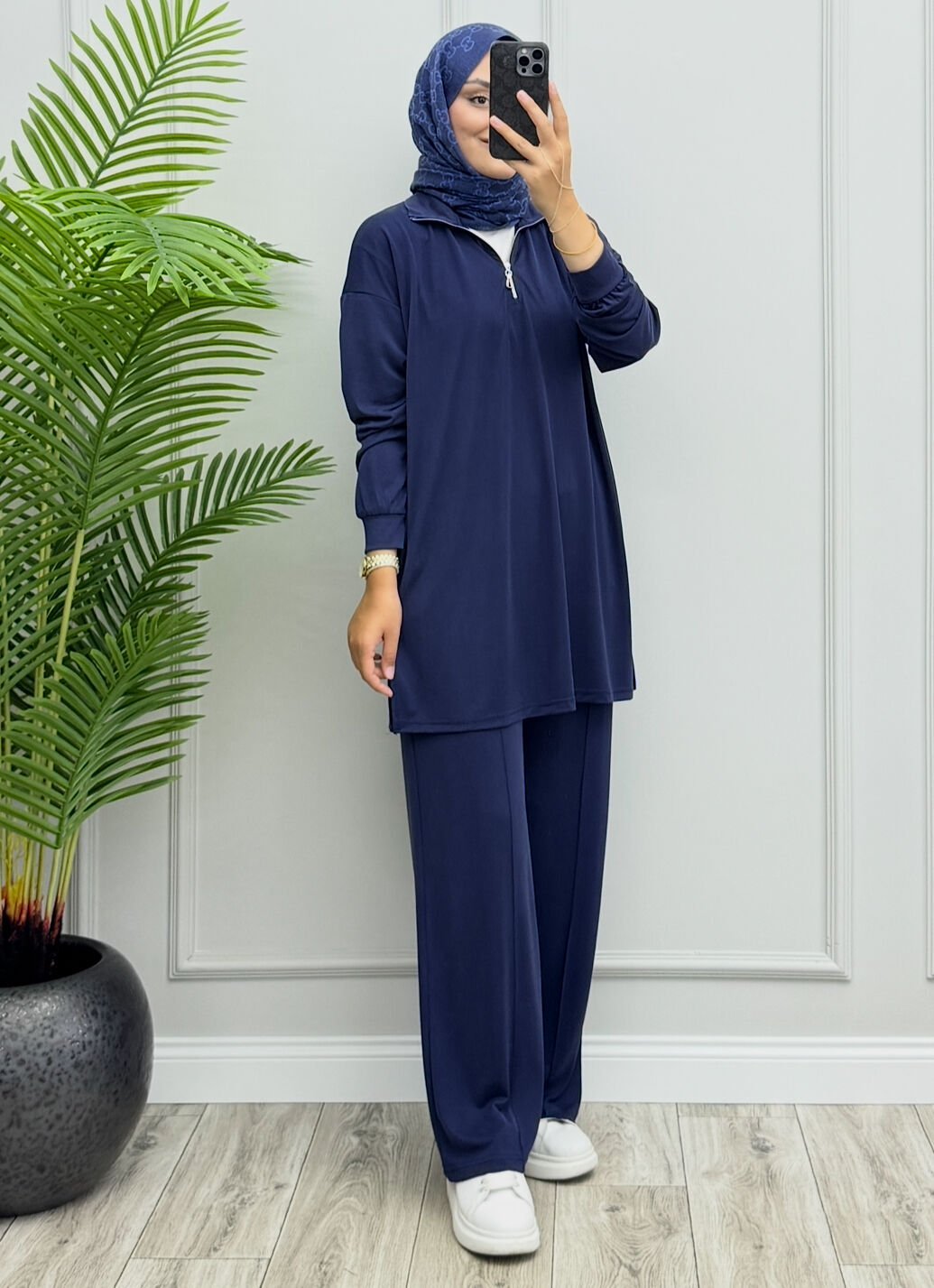 Amore Fermuarlı Oysho Takım Lacivert