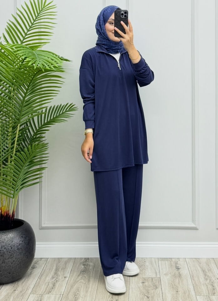 Amore Fermuarlı Oysho Takım Lacivert