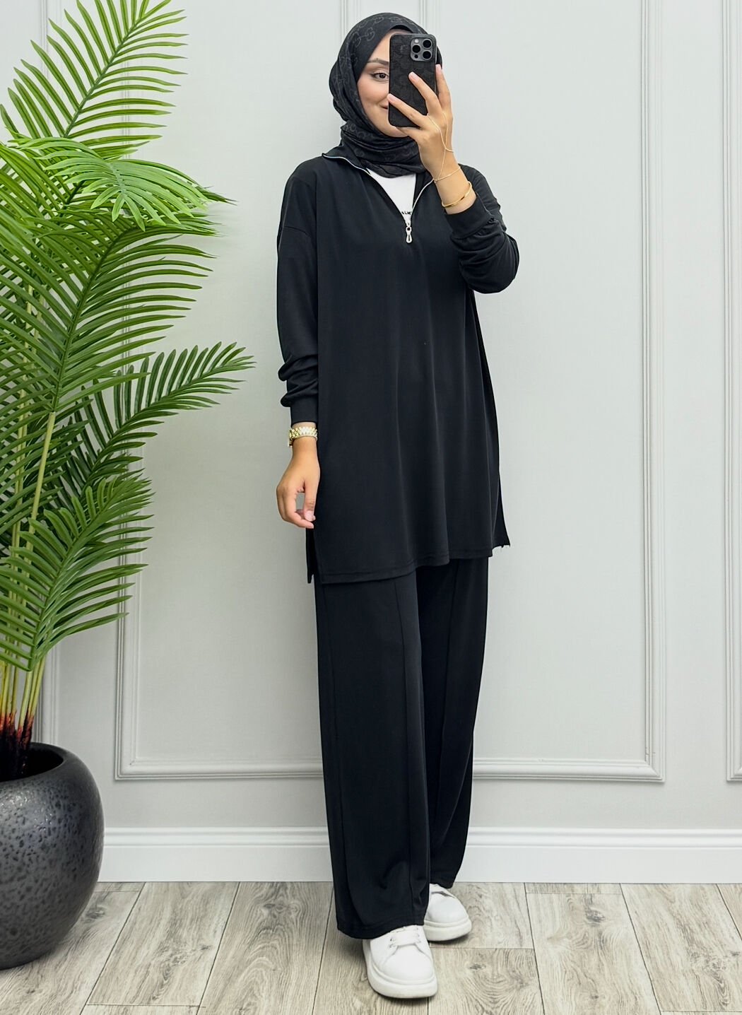 Amore Fermuarlı Oysho Takım Siyah