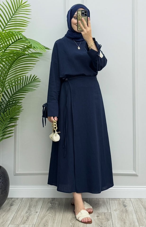 Anvelop Keten Etekli Takım Lacivert