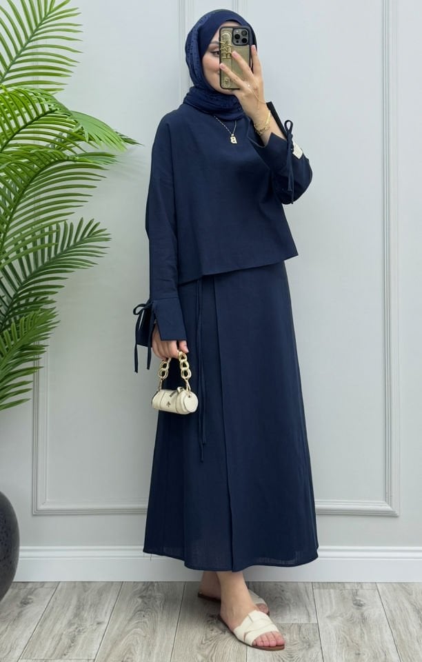 Anvelop Keten Etekli Takım Lacivert
