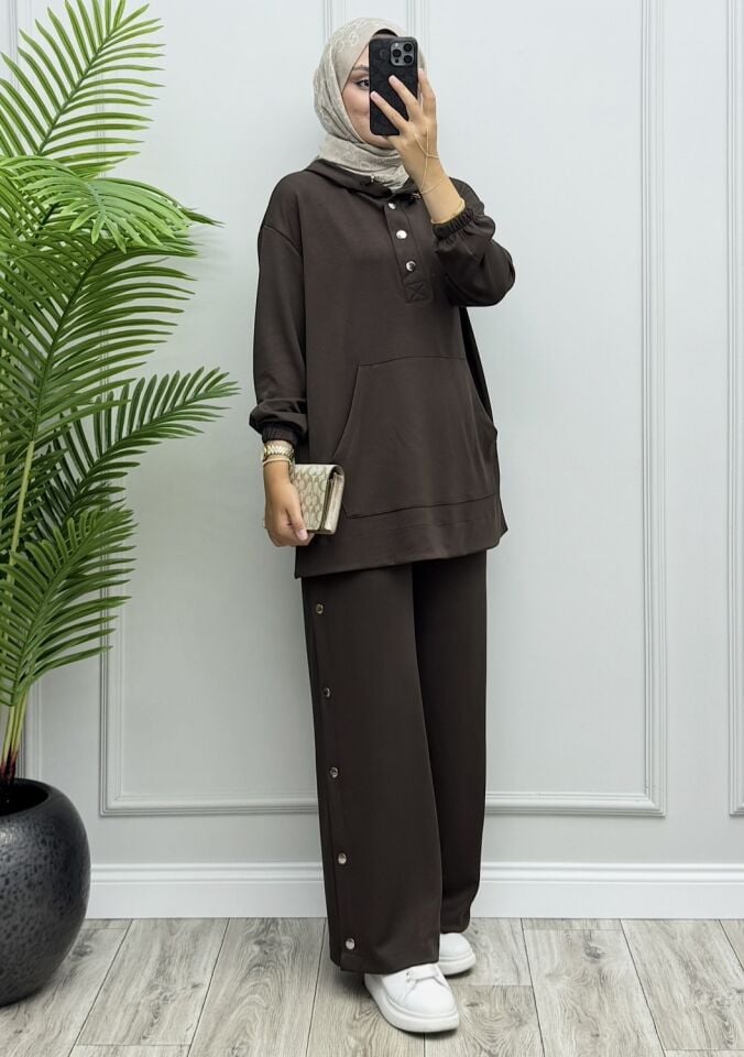 Lora Çıtçıtlı Oysho Takım Acı Kahve