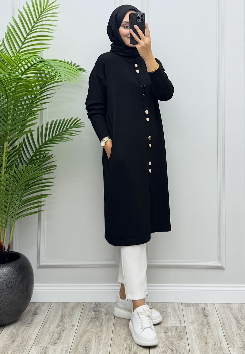 Elena Merserize Hırka Siyah