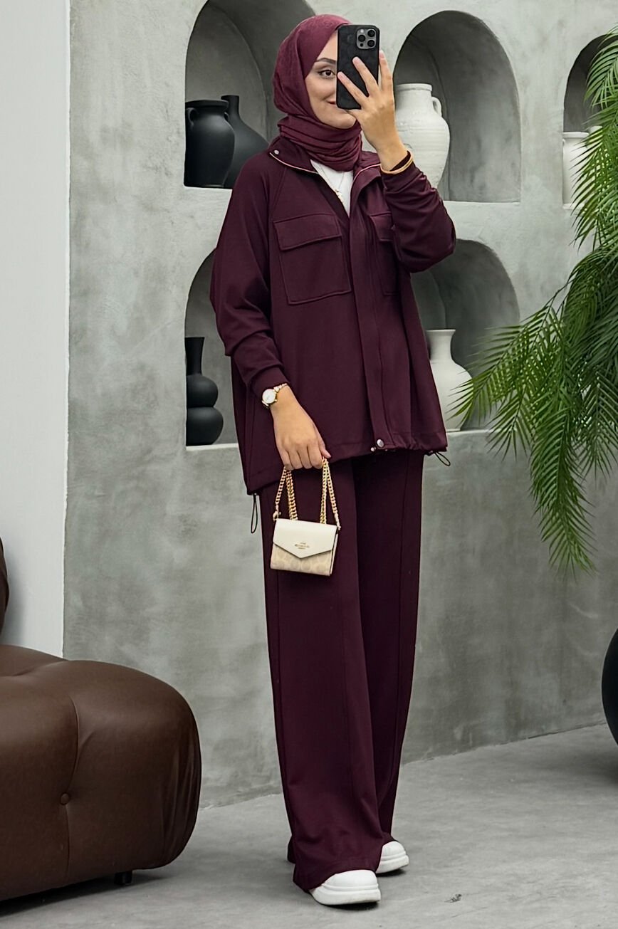 Bomber Oysho Takım Bordo