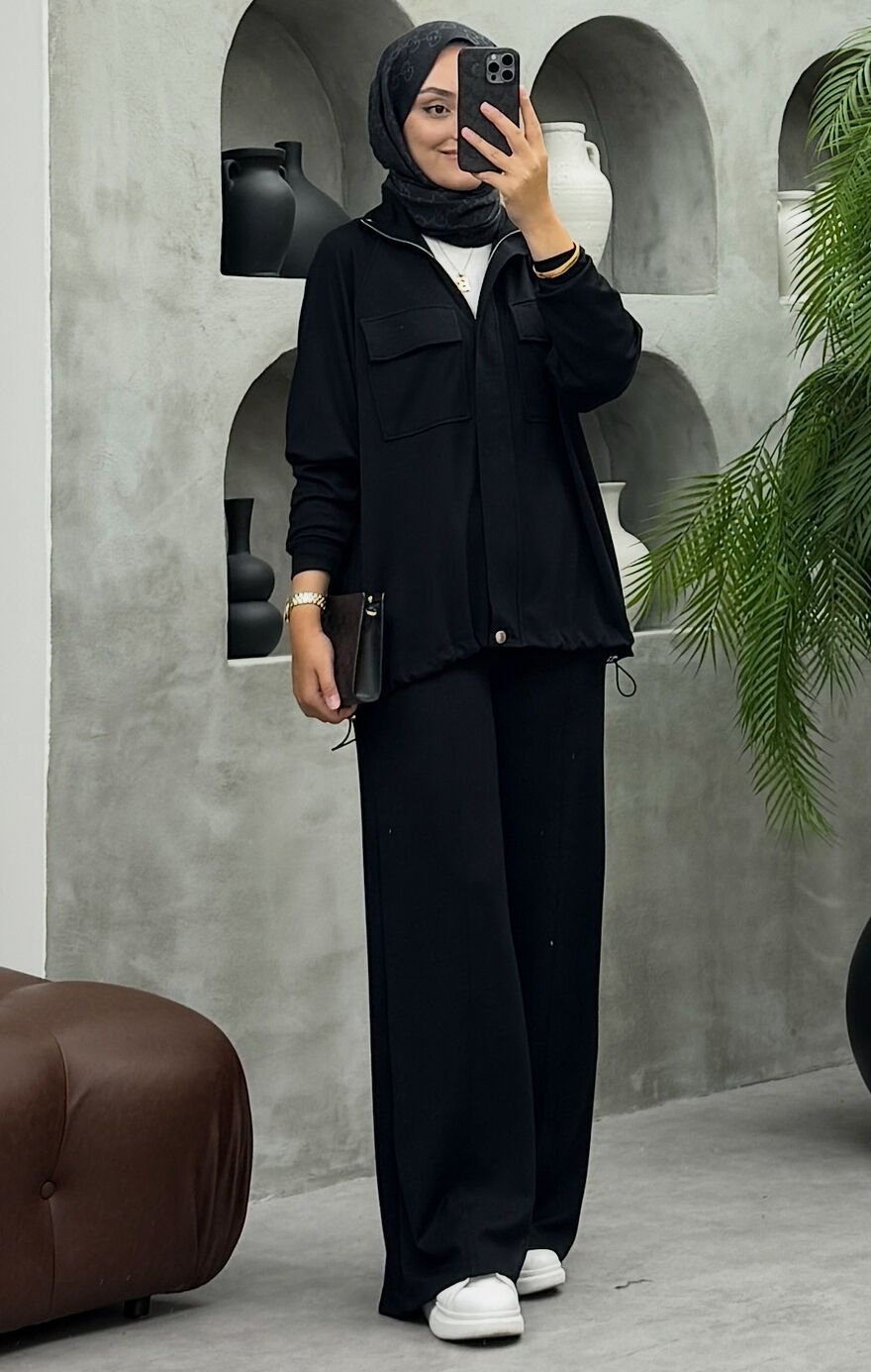 Bomber Oysho Takım Siyah