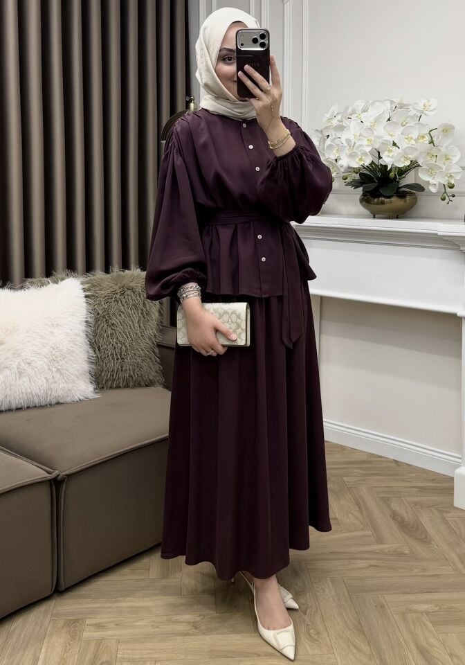 Luvia Etekli Takım Mürdüm