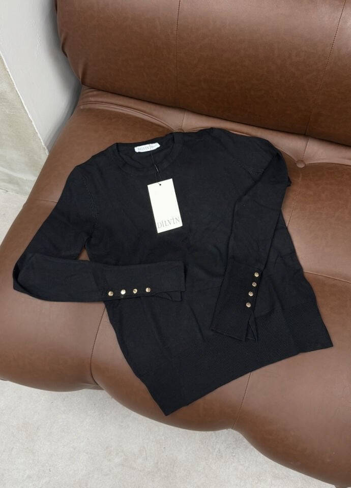 Dilvin Droplu Kazak Siyah