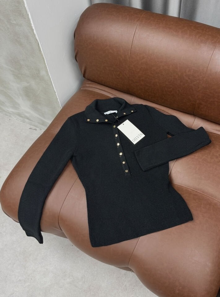 Dilvin Çıtçıtlı Kazak Siyah