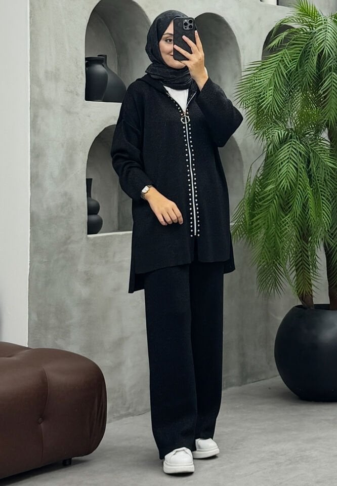 Zoha Simli Merserize Takım Siyah