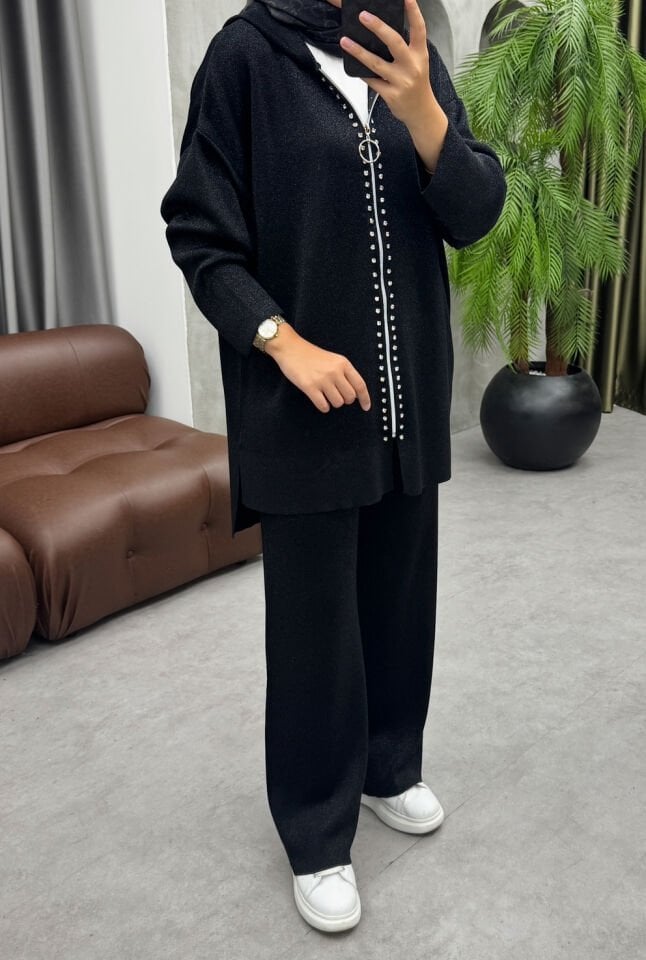 Zoha Simli Merserize Takım Siyah