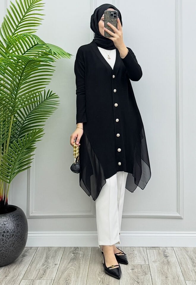 Mona Merserize Hırka Siyah