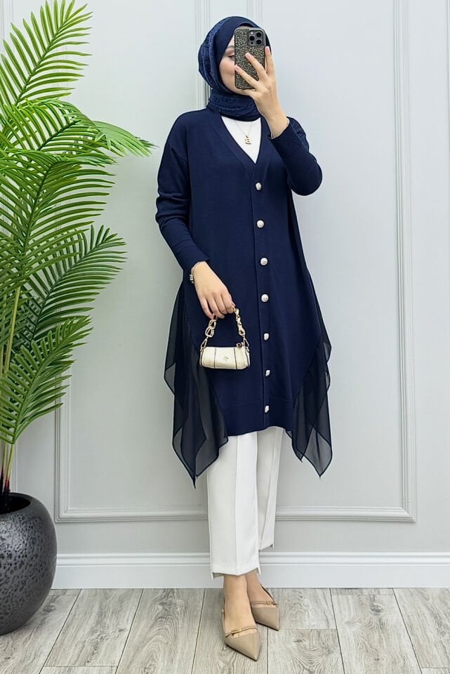 Mona Merserize Hırka Lacivert