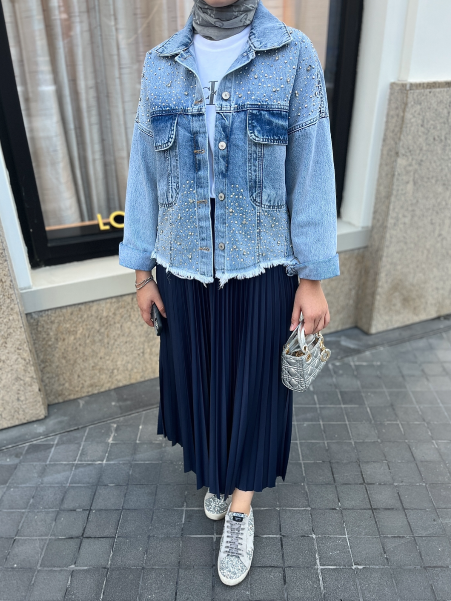 Pery Taşlı Kot Ceket