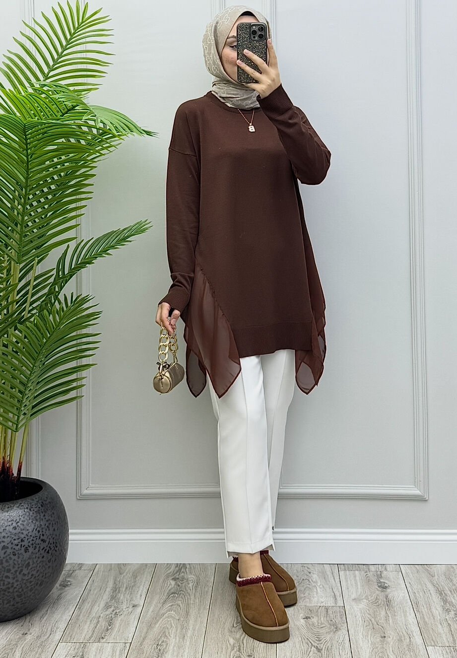 Loya Merserize Tunik Kahverengi