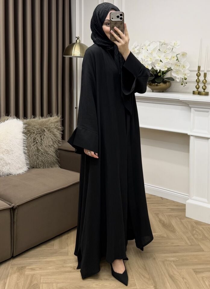 Seha Müslin Abaya Takım Siyah