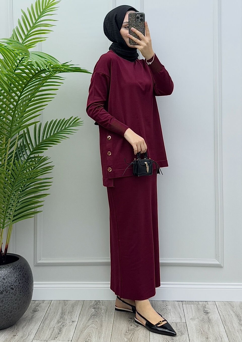 Lotus Merserize Etekli Takım Bordo