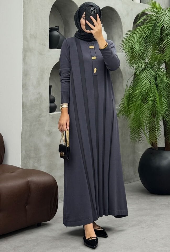 Laden Merserize Elbise Antrasit