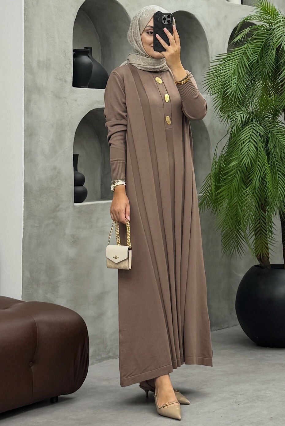 Laden Merserize Elbise Vizon