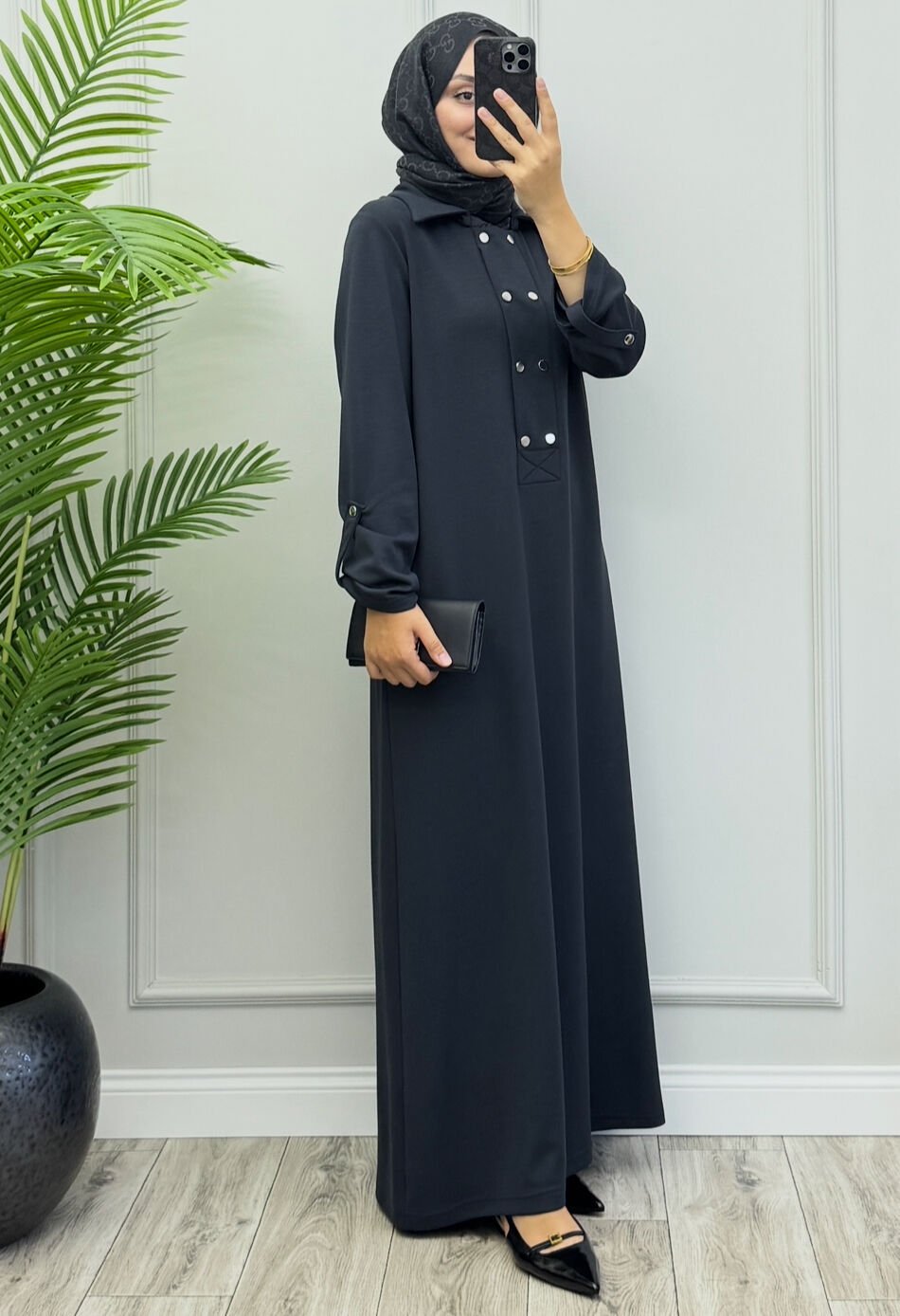 Helen Çıtçıtlı Oysho Elbise Antrasit