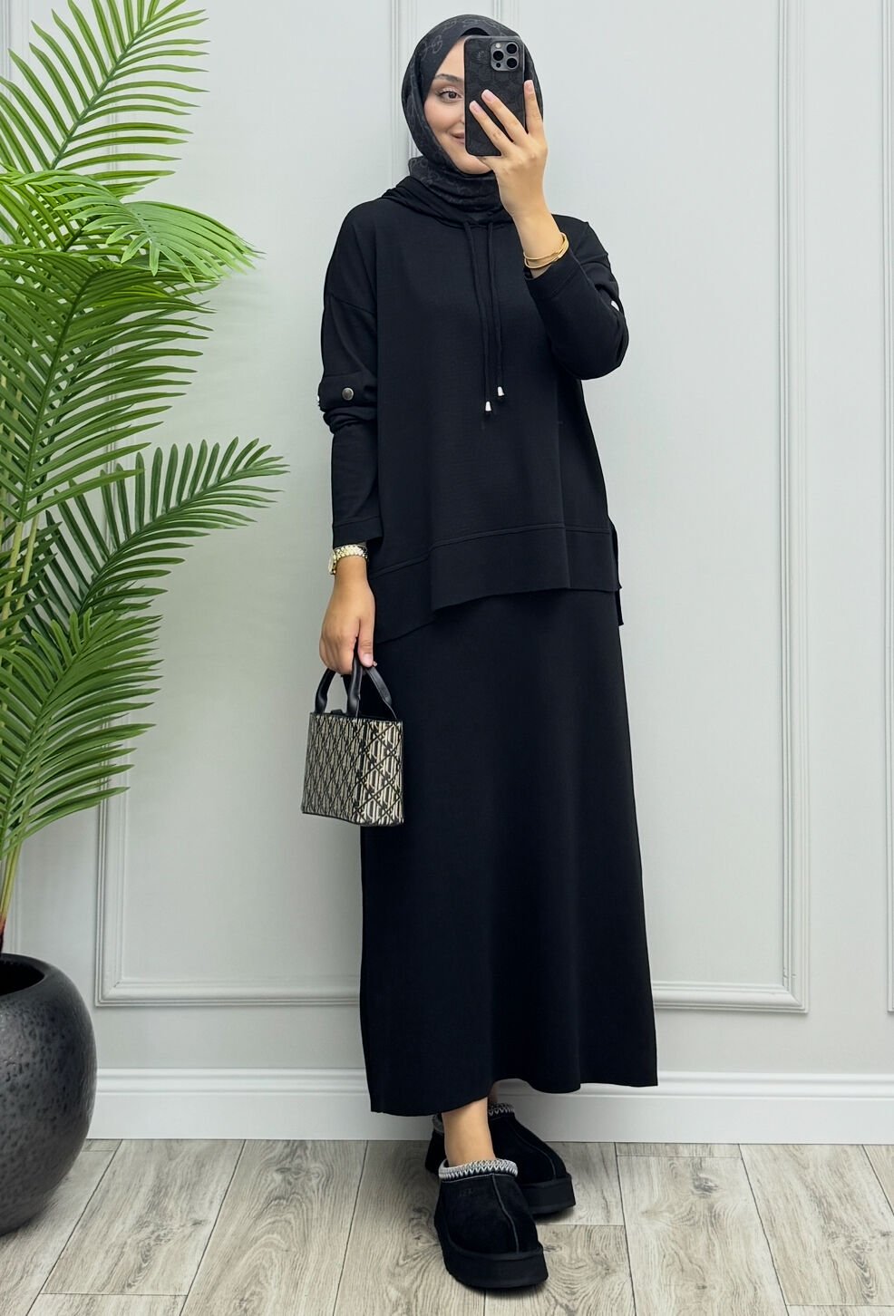 Nova Merserize Etekli Takım Siyah