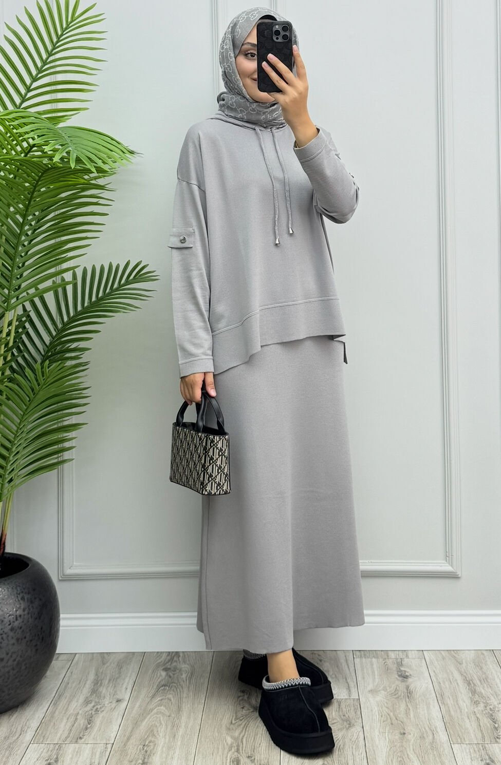 Nova Merserize Etekli Takım Gri