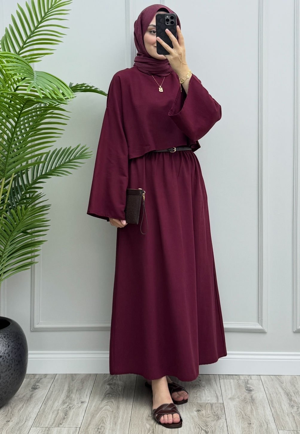 Dora Keten Etekli Takım Bordo