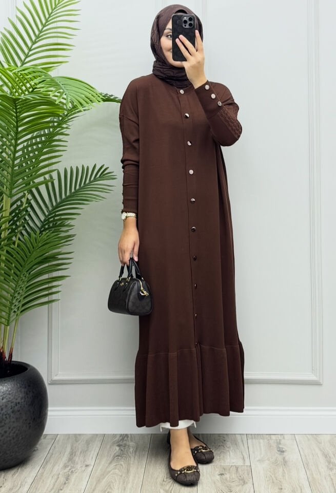 Duha Merserize Hırka Kahverengi