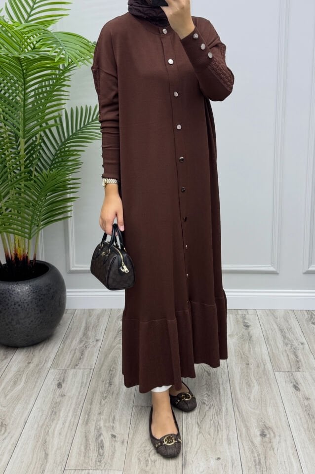 Duha Merserize Hırka Kahverengi