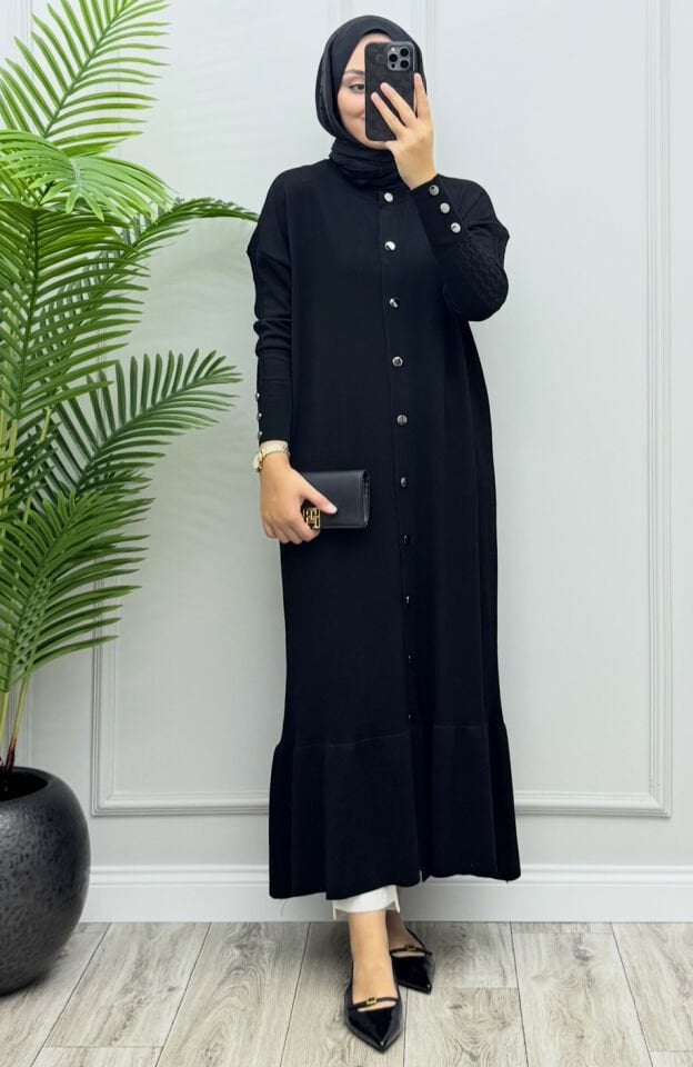 Duha Merserize Hırka Siyah