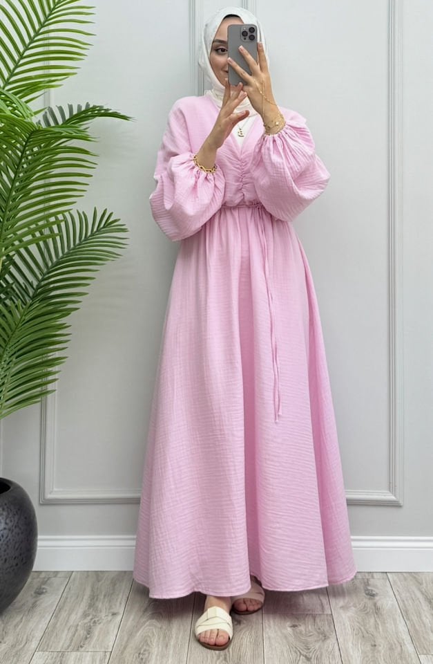 Eva Müslin Elbise Pembe