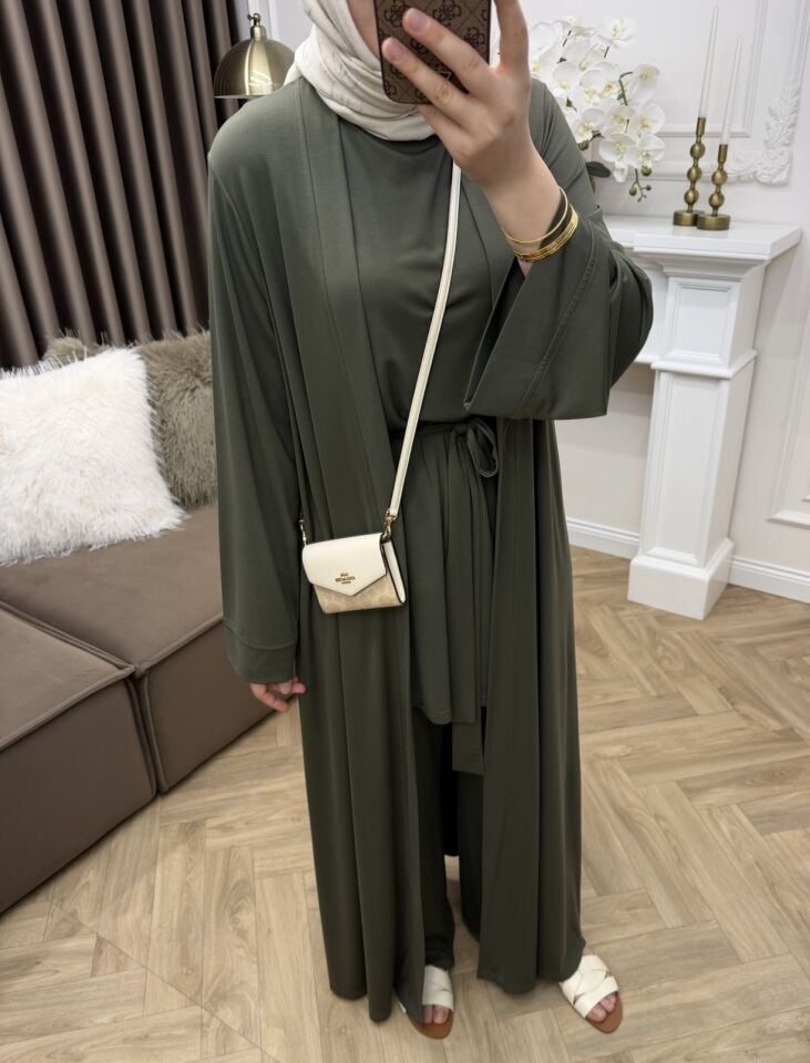 Pena Oysho Pantolonlu Abaya Takım Haki