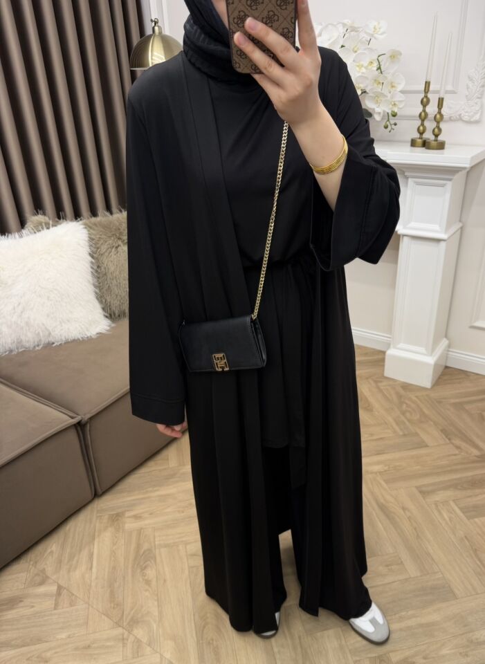 Pena Oysho Pantolonlu Abaya Takım Siyah